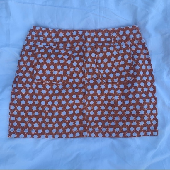 Garnet Hill Orange and White Polka Dot Skirt - Picture 3 of 8